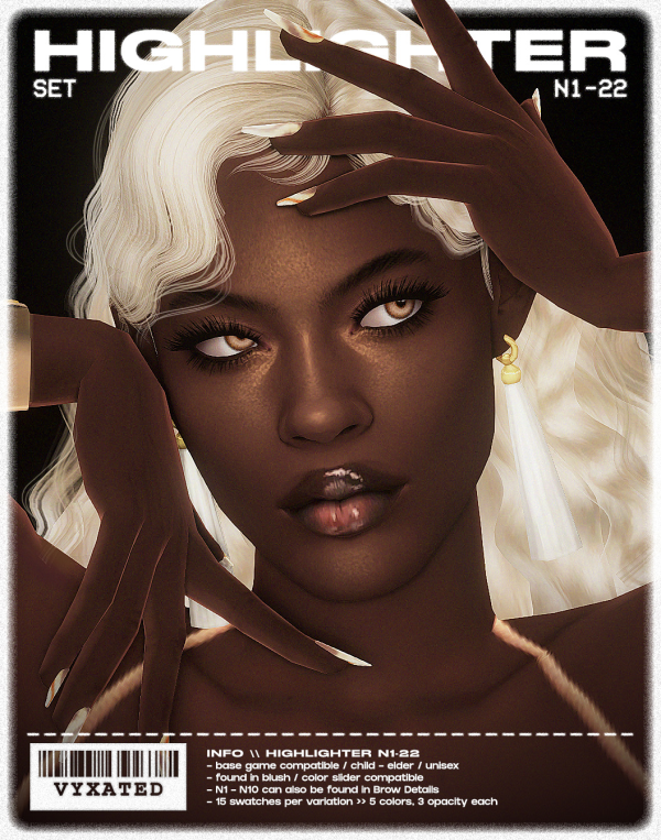 Mix Highlighter Set N1 22 by simsfinds - The Sims 4 Custom Content
