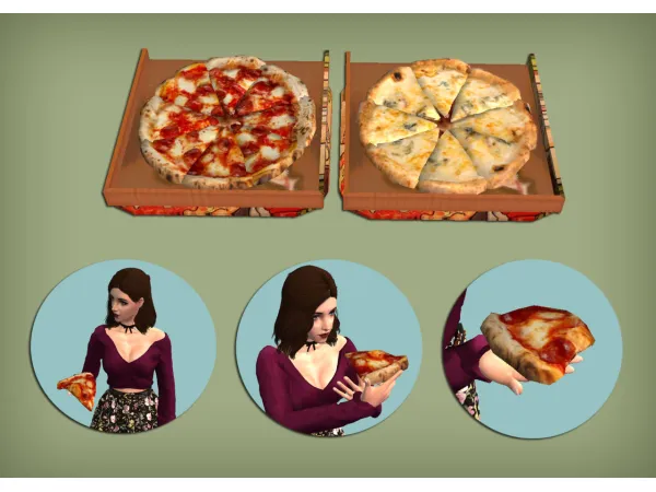 More Realistic Pizza Default Replacement for - The Sims 2 Custom Content