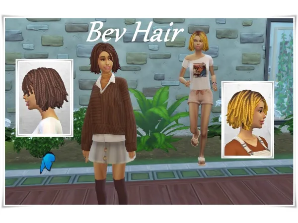 Maxis Match BevHair SolidOmbre by simsfinds - The Sims 4 Custom Content
