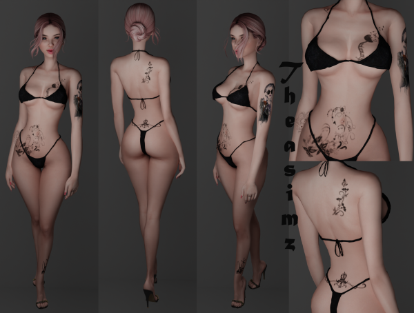 Mix MJ tattoos 02 by simsfinds - The Sims 4 Custom Content