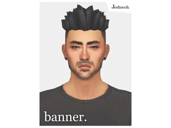 Maxis Match Banner Hair (jo_se_oh joshseoh) by Josh - The Sims 4 Custom Content