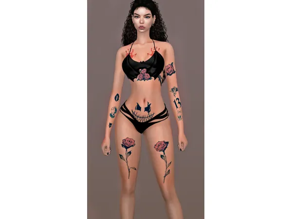 Mix New Tattoos Body full by Jennifer Jennisims - The Sims 4 Custom Content