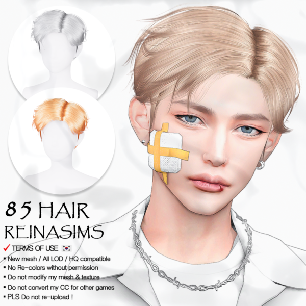Alpha Reina 85 hair by simsfinds - The Sims 4 Custom Content