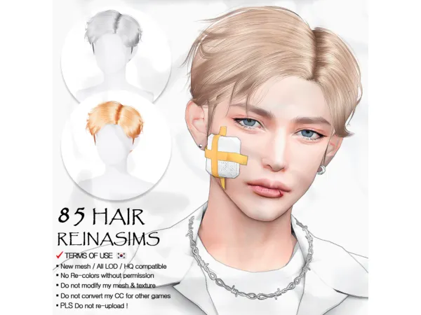 Alpha Reina 85 hair - The Sims 4 Custom Content