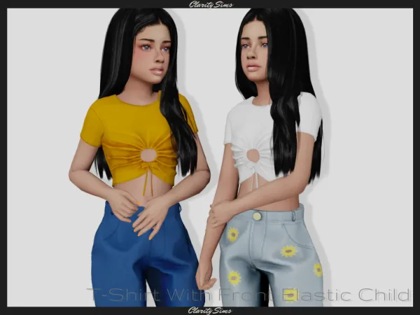 Alpha T Shirt With Front Elastic Child - The Sims 4 Custom Content