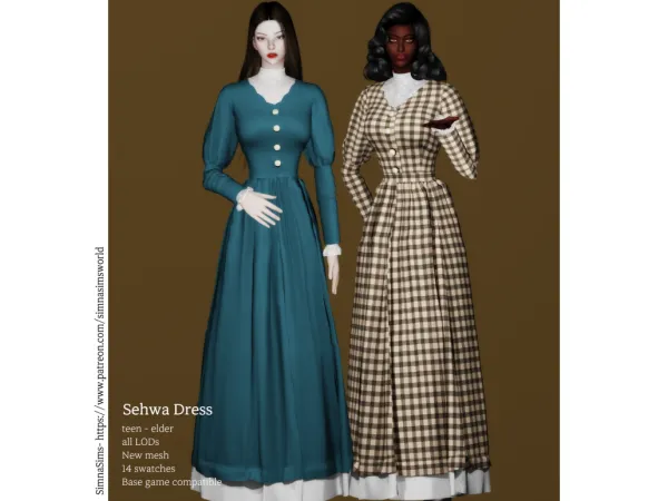 Alpha [Simna] Sehwa Dress - The Sims 4 Custom Content