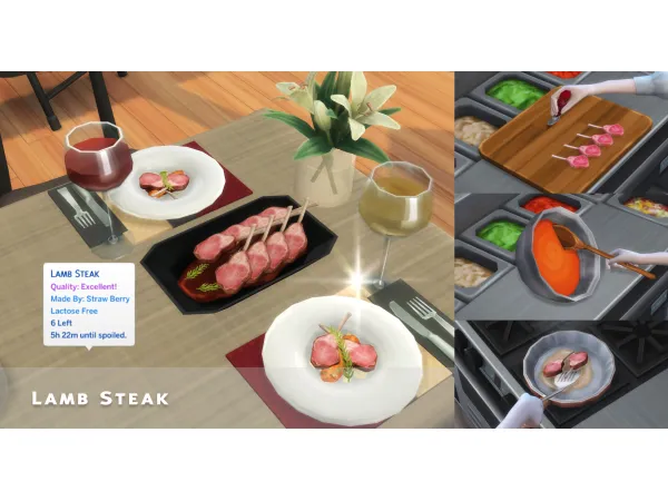 Maxis Match August 2023 Recipe_Lamb Steak by ONI - The Sims 4 Custom Content