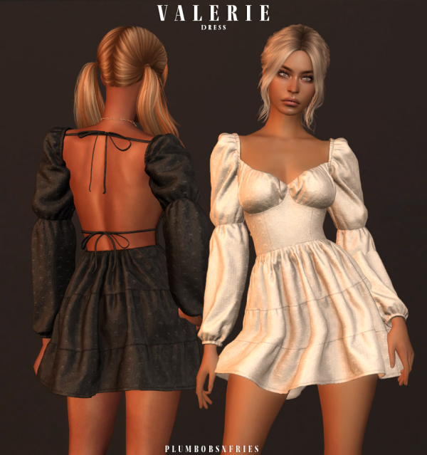 Alpha VALERIE dress by simsfinds - The Sims 4 Custom Content