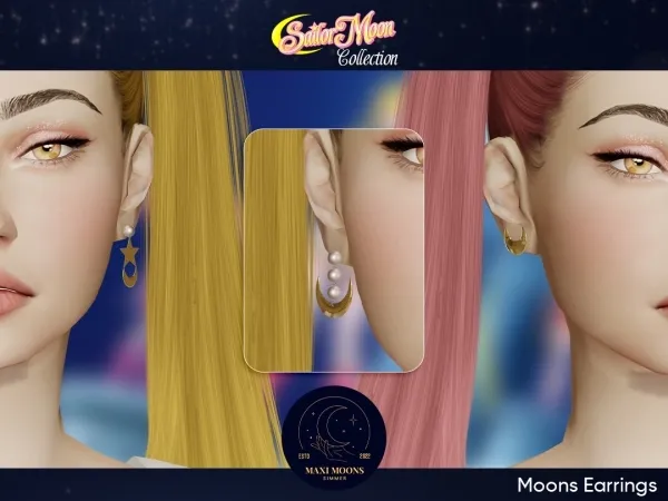 Alpha Sailor Moon Collection Sailor Earrings (part 1) - The Sims 4 Custom Content
