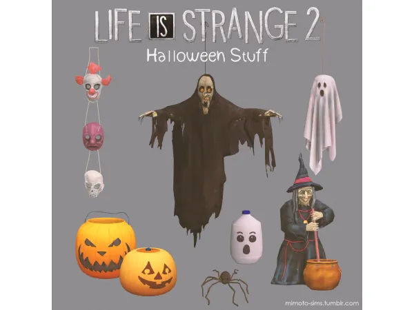 Maxis Match Life is Strange 2 Halloween Set sims by mimoto - The Sims 4 Custom Content