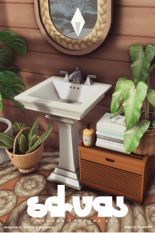 Mix [N O S T Y L E X W O O D L A N D] S i l v i a S t o r a g e B i n by simsfinds - The Sims 4 Custom Content