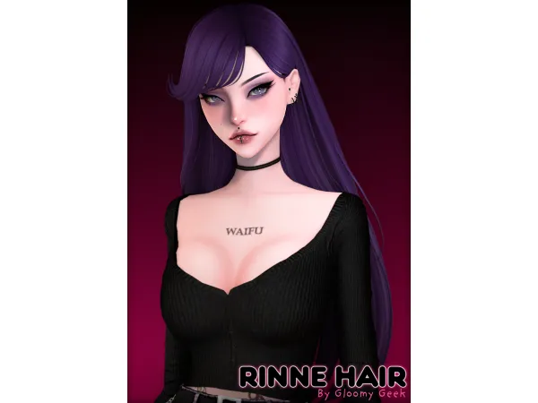 Maxis Match Rinne Hair by Gloomy Geek - The Sims 4 Custom Content