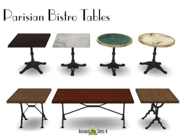 Mix Around Parisian Bistro Tables by simsfinds - The Sims 4 Custom Content