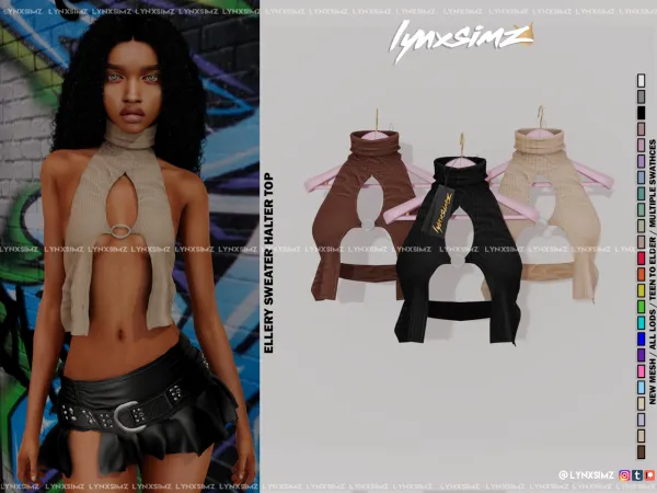 Alpha Ellery Halter Top Ad Free Early Access by LYNXSIMZ - The Sims 4 Custom Content