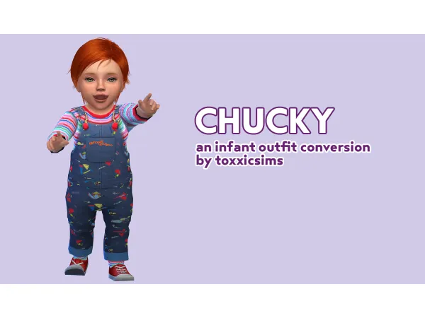 Maxis Match Llama head Chucky Costume Conversion by toxxicsims - The Sims 4 Custom Content