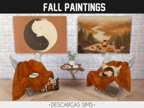 Alpha Fall Paintings by descargassims - The Sims 4 Custom Content