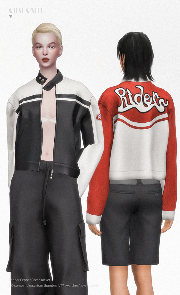 Alpha Pepper Pepper Racer Jacket by simsfinds - The Sims 4 Custom Content