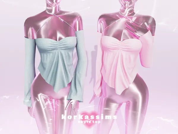 Alpha Skyla top by simsfinds - The Sims 4 Custom Content
