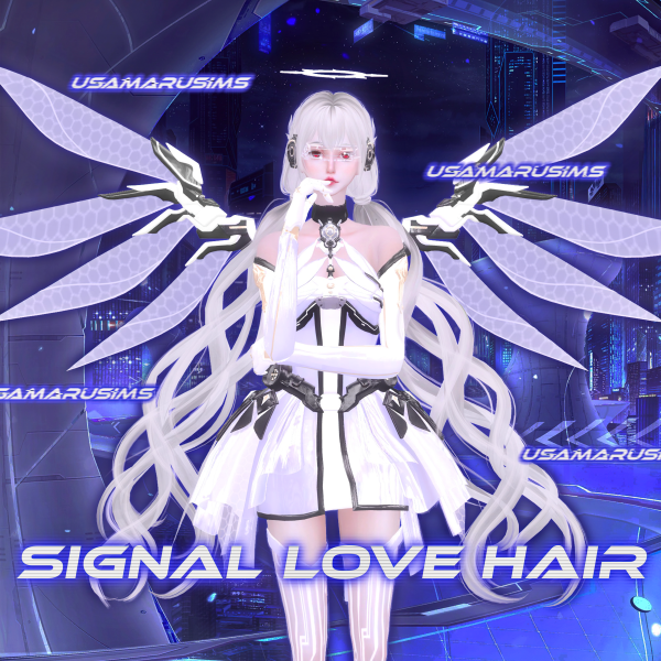 Alpha Signal Love Hair by simsfinds - The Sims 4 Custom Content