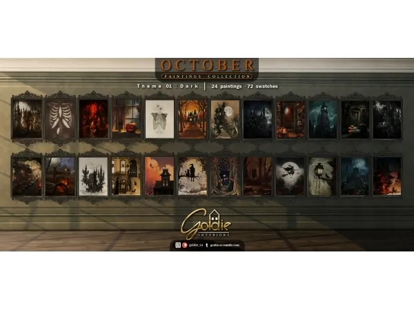 Alpha October Paintings Set - The Sims 4 Custom Content