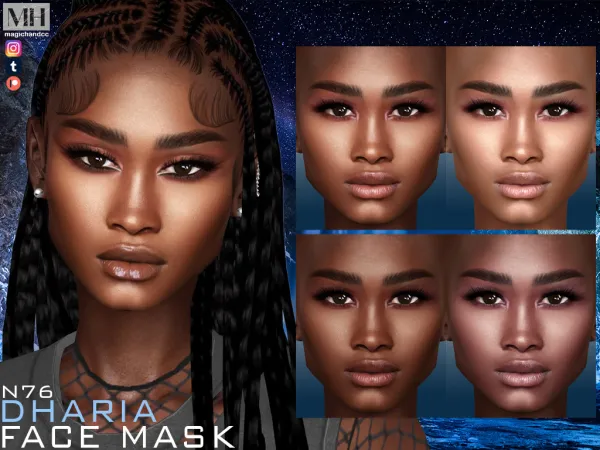 Alpha Dharia Face Mask N76 by magichandcc - The Sims 4 Custom Content