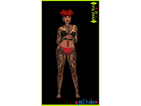 Mix justkala peacelovecc TRIBAL TATTOOS - The Sims 4 Custom Content
