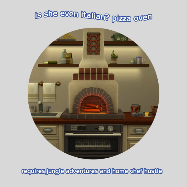 Maxis Match is she even italian pizza oven by simsfinds - The Sims 4 Custom Content