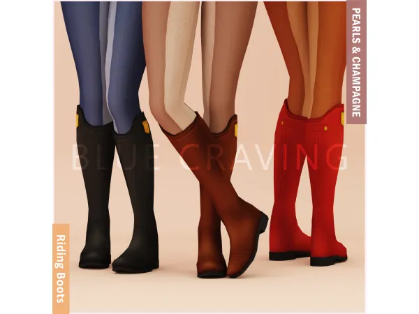 Maxis Match Blue Craving Riding Boots - The Sims 4 Custom Content