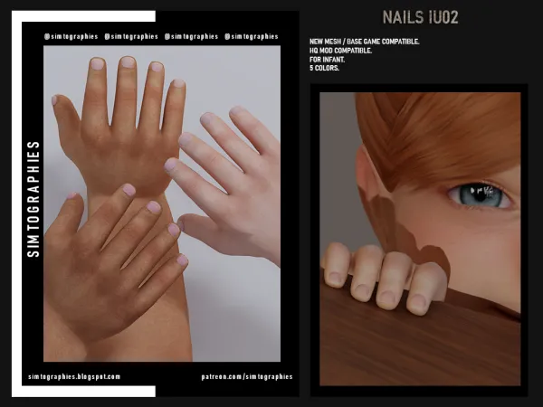 Alpha Nails IU02 - The Sims 4 Custom Content