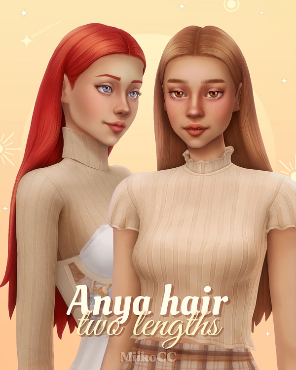 Maxis Match Anya hair (two lengths) by simsfinds - The Sims 4 Custom Content