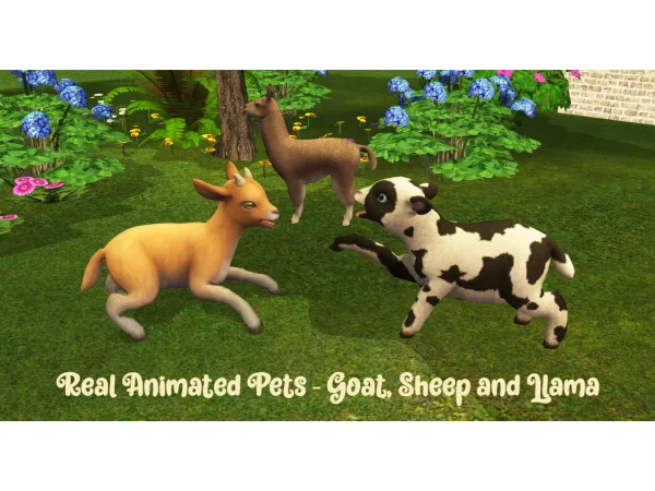REAL ANIMATED PETS GOAT SHEEP AND LLAMA - The Sims 2 Custom Content