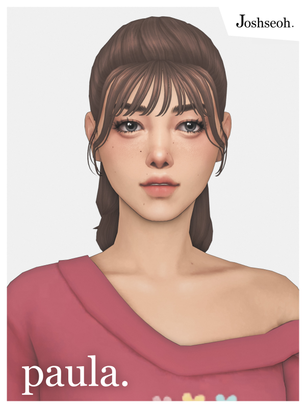 Maxis Match Paula Hair (Hair Commission) (jo_se_oh joshseoh) by simsfinds - The Sims 4 Custom Content