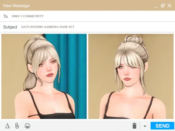 Daylifesims Sabrina Hair Set - The Sims 3 Custom Content