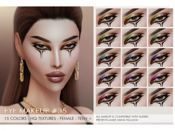 Alpha EYE MAKEUP 35 by Jul_Haos - The Sims 4 Custom Content
