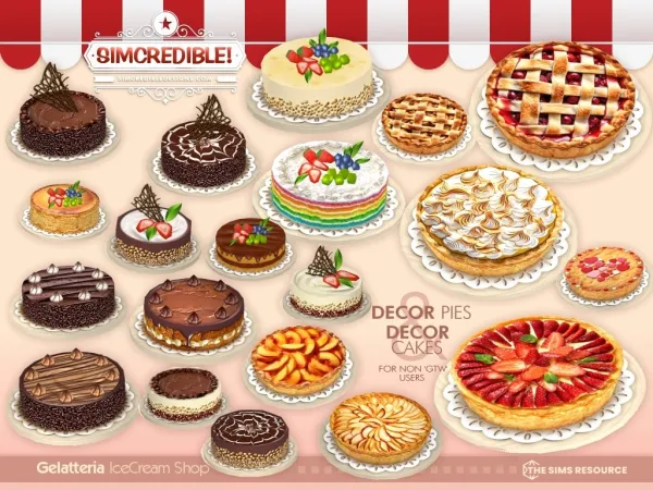 Alpha Gelatteria Desserts by simcredible - The Sims 4 Custom Content