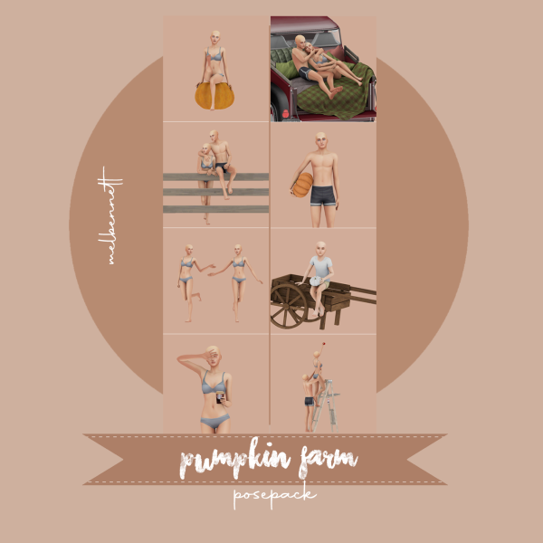 Mix Pumpkin Farm Posepack by melbennett - The Sims 4 Custom Content