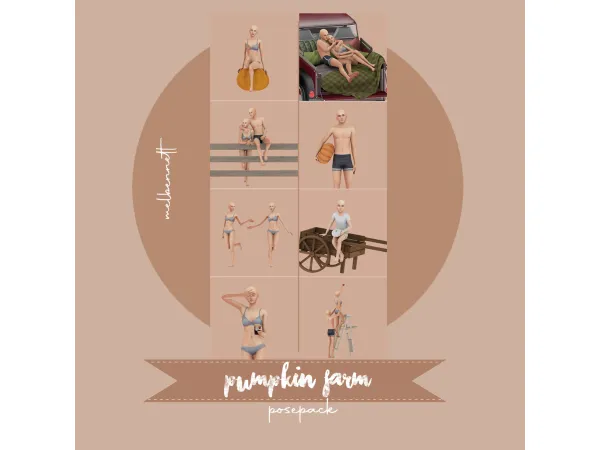 Mix Pumpkin Farm Posepack - The Sims 4 Custom Content