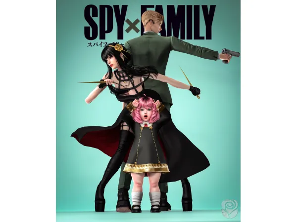 Mix [ROSELIPA] SPY FAMILY POSE by ROSELIPA - The Sims 4 Custom Content