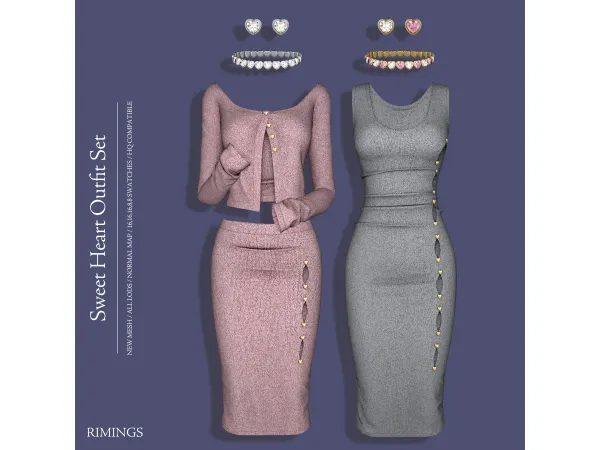 [RIMINGS] Sweet Heart Outfit Set by RIMINGS