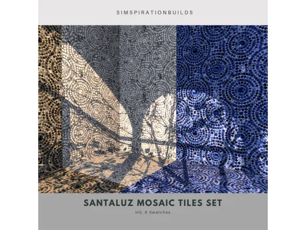 Alpha Santaluz Mosaic Tiles Set by SimspirationBuilds - The Sims 4 Custom Content