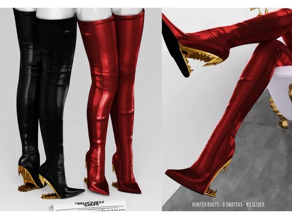 Alpha Hunter boots - The Sims 4 Custom Content