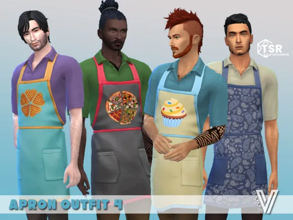 Maxis Match Cooking Joy Apron Outfit by SimmieV - The Sims 4 Custom Content