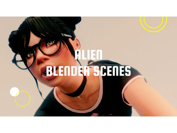 Alpha Alien UFO Blender Scenes by Fatal Rose Creations - The Sims 4 Custom Content