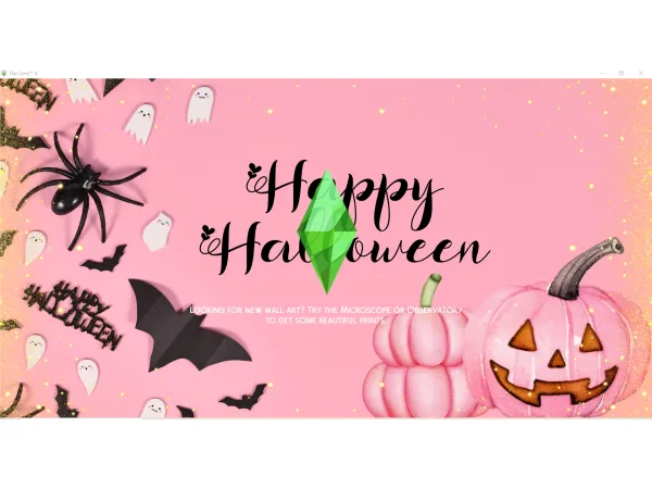 Alpha Pretty in Pink Halloween Loading Screens by Sunset's Creations - The Sims 4 Custom Content
