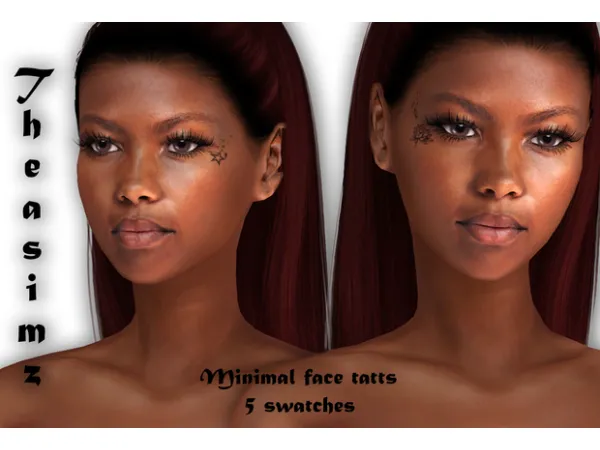 Mix Minimal face tattoos - The Sims 4 Custom Content