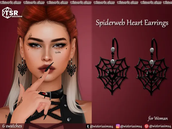Alpha Lets Start the Spooky Season Spiderweb Jewelry Set - The Sims 4 Custom Content