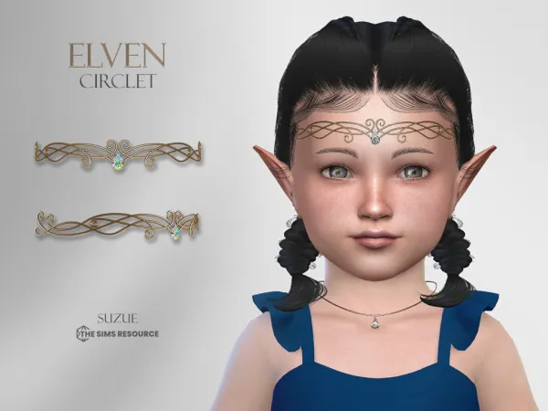 Alpha Elven Circlet Toddler - The Sims 4 Custom Content