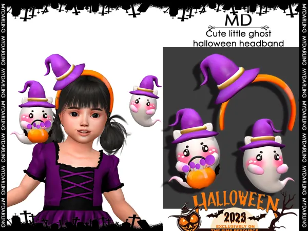 Alpha Cute little ghost halloween headband for toddlers - The Sims 4 Custom Content