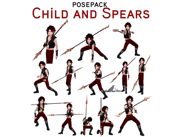 Child and spear posepack