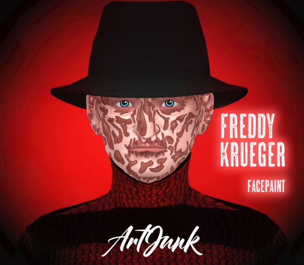 Maxis Match Freddy Krueger facepaint by simsfinds - The Sims 4 Custom Content